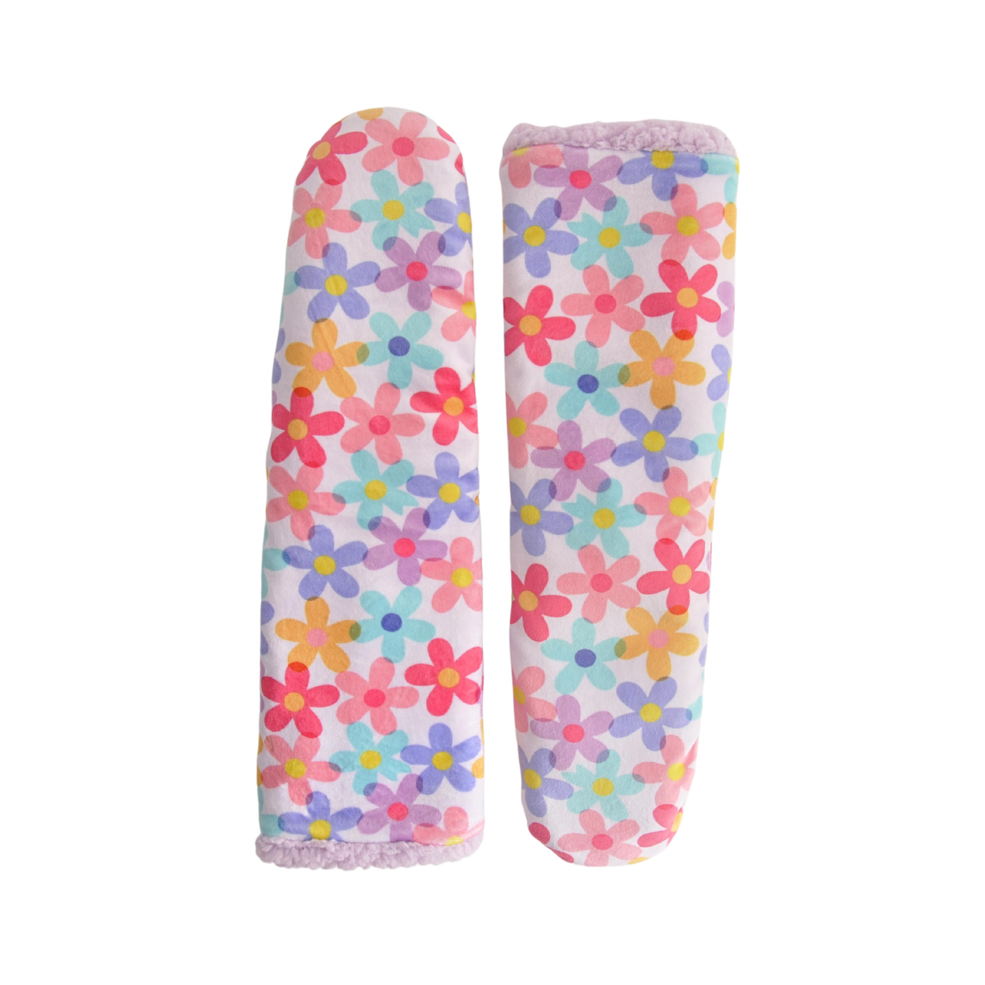 Slipper Socks - Coloured Daisy Size Lge 13-3